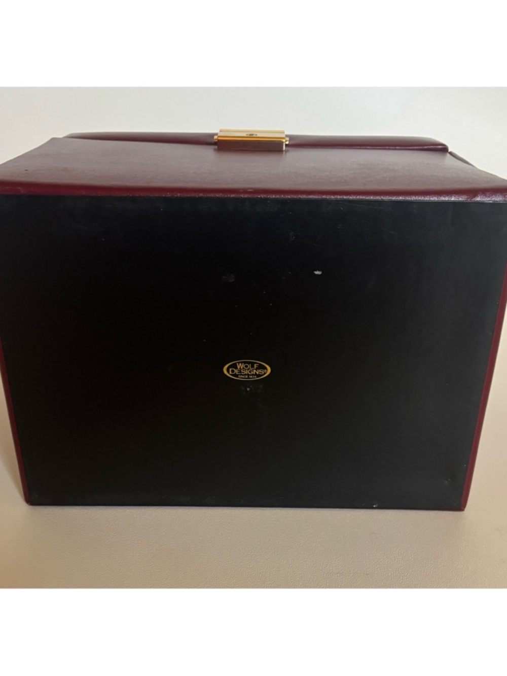 Rare~Vintage WOLF Leather Jewelry Box ~Handbag ~ in Royal Red - Picture 7 of 16